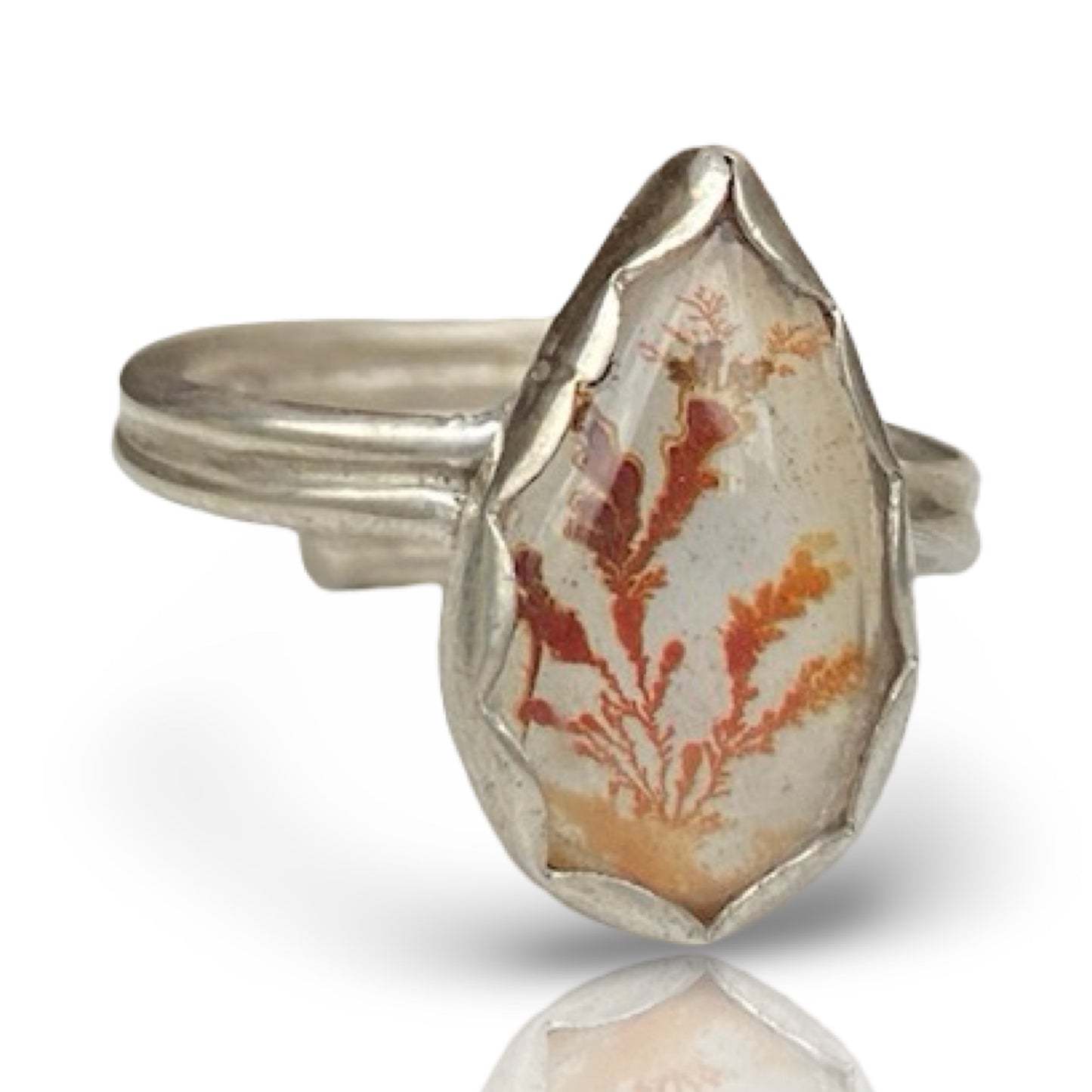Silver Dendritic Agate Ring