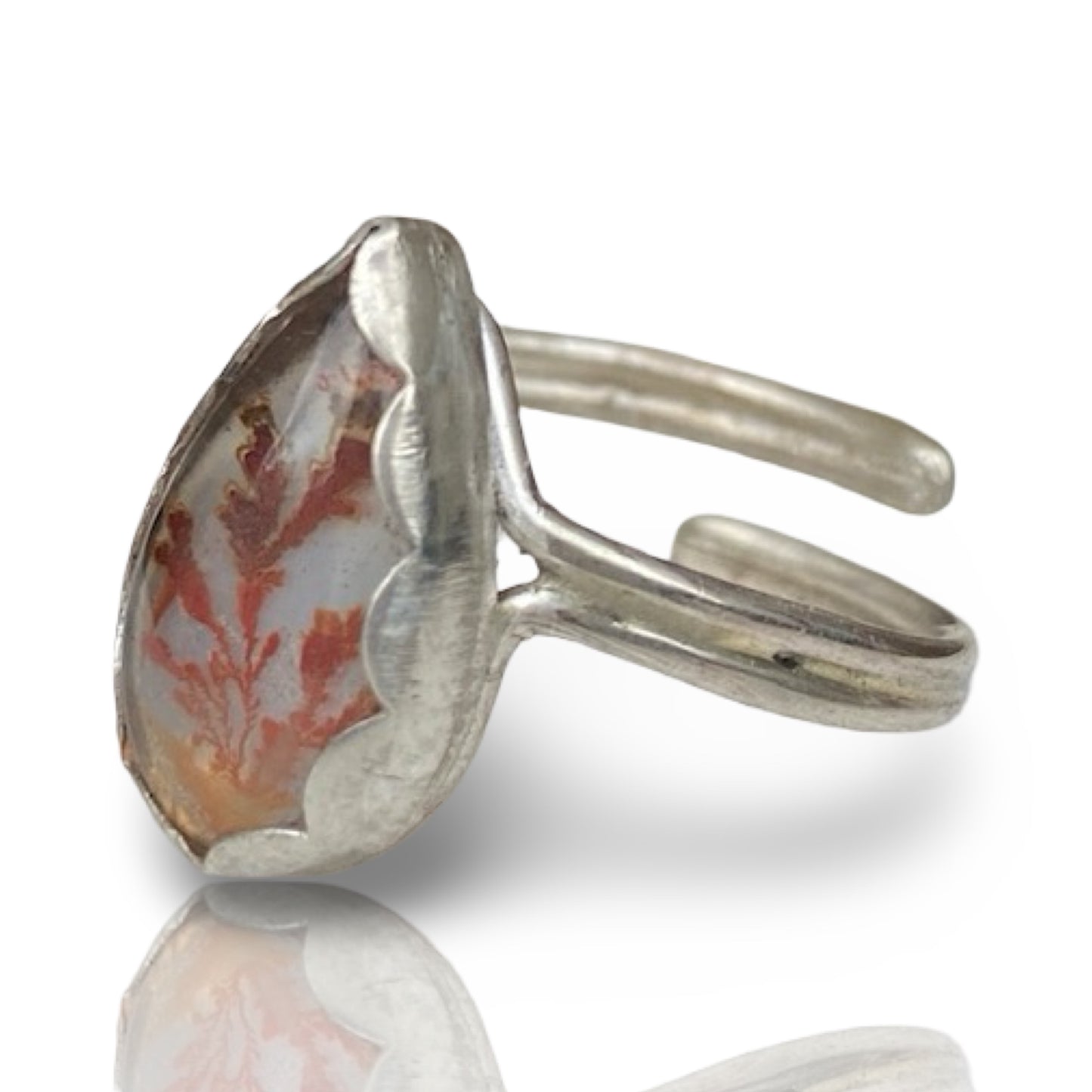 Silver Dendritic Agate Ring