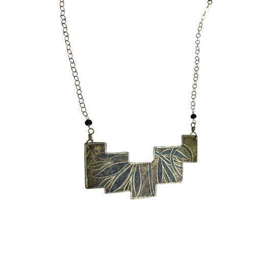 Stepped Botanical Patina Necklace