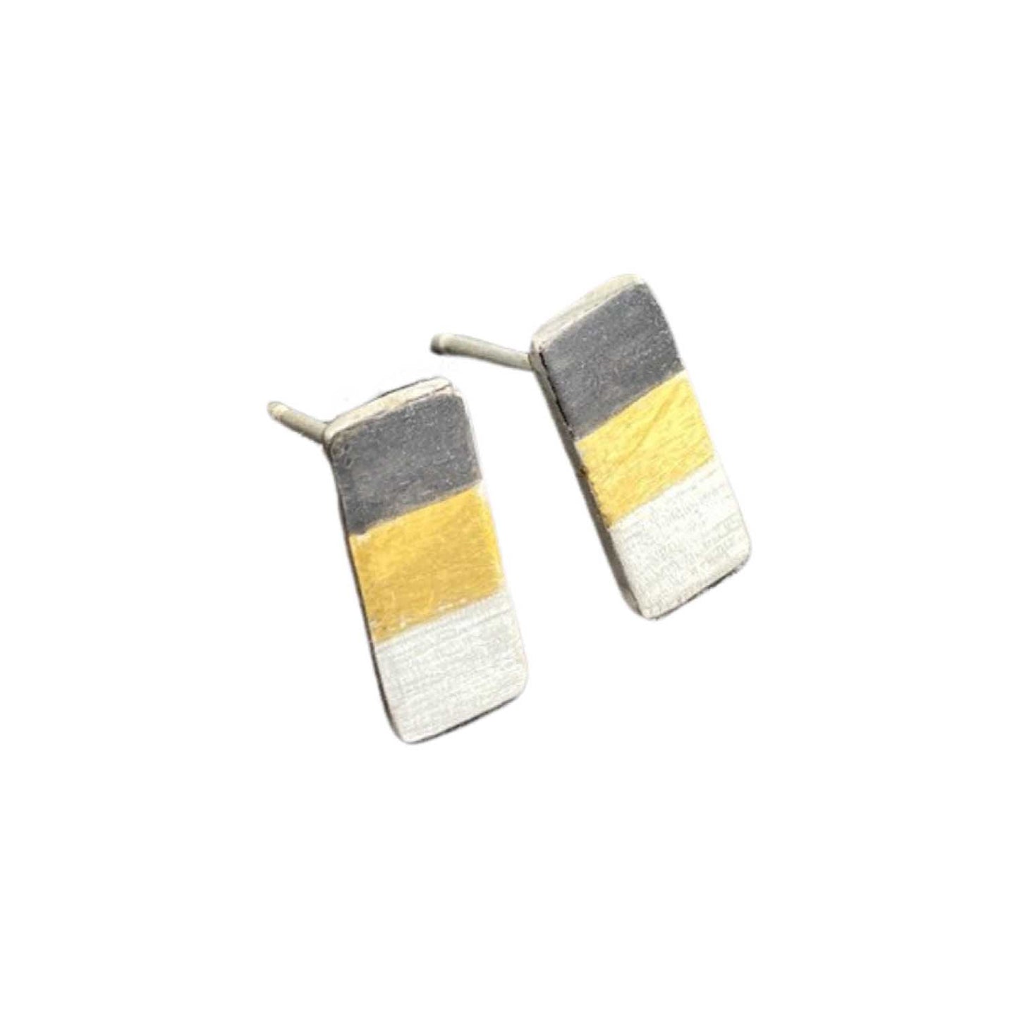 Rectangular Tri Colori Studs