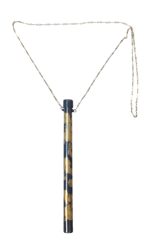 Straw Holder Necklace Gold-Black